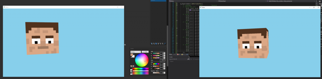 Two players in the same world together! (Featuring my terrible pixel art)